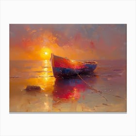 Sunset Boat Canvas Print