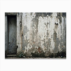 An Intricate Pattern Distressed And Splattered Across A Retro Template Urban Wall Of Weathered Con (2) Canvas Print