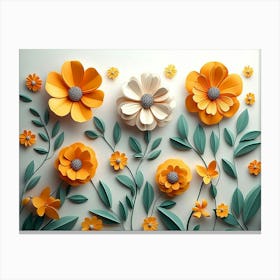 3d Floral Craft Canvas Print