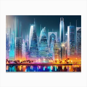 Futuristic Cityscape 38 Canvas Print