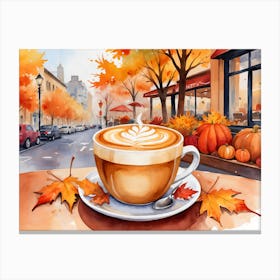 Fall Coffee Latte Canvas Print