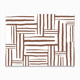 Brown And White Stripes Canvas Print