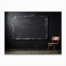 Black Chalkboard Serves As An Abstract Backdrop Horizontal In Orientation Its Texture Showcasing T (3) Canvas Print