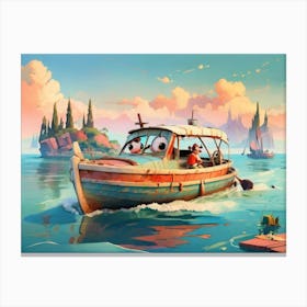 Boat In The Water Canvas Print