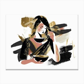 Woman With Bowl Canvas Print