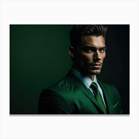 Bussinness Man Green (33) Canvas Print