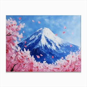 Cherry Blossoms On Mount Fuji Canvas Print