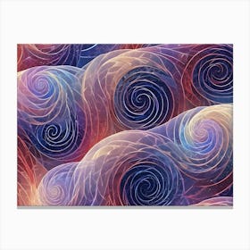 An Abstract, Swirling Pattern With Multiple Colorful Spirals On A Dark Background Canvas Print