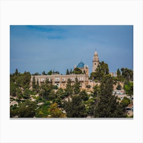 The Abbey Of The Dormition Building At Mount Zion In Jerusalem 2 Canvas Print