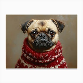 Holidays Pug 2 Canvas Print