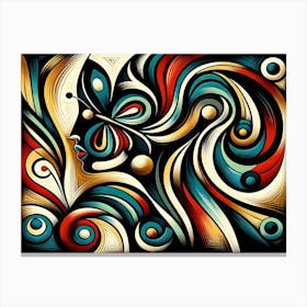 Rich Dynamic Abstract with Butterfly I Canvas Print