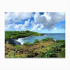 Black Sand Beach (Maui Series) Canvas Print