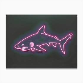 Pink Tiger Neon Shark 3 Canvas Print
