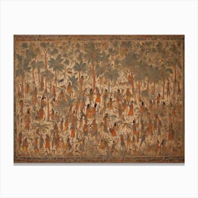 Cave picture of an ancient war Canvas Print