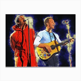 Spirit Of Liam Gallagher And Chris Martin In Concert Canvas Print