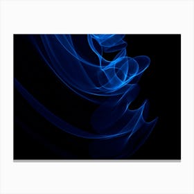 Glowing Abstract Curved Blue Lines 16 Canvas Print