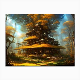 Tree House In The Forest 2 Canvas Print