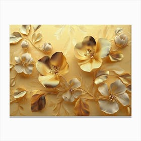 4k Golden Floral Background Canvas Print