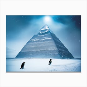 New South Pole - Penguins In The Snow Canvas Print