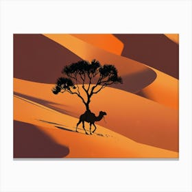 Camel In The Desert 3 Canvas Print