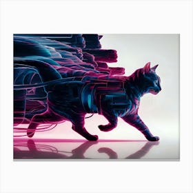 Digital Cat Canvas Print
