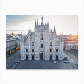 Drone photography Duomo Cathedral in Milan Canvas Print
