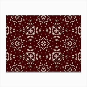 Maroon And White Pattern Canvas Print