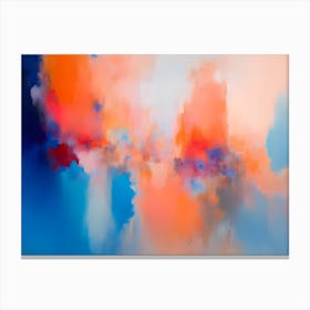 Abstract Painting Aqua Citrus Canvas Print