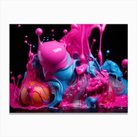 Pink Paint Splash Canvas Print