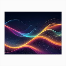 Abstract Image Of Flowing, Colorful Lines, Creating A Wave Like Pattern Canvas Print