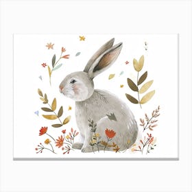 Little Floral Arctic Hare 6 Canvas Print