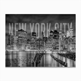 New York City Skyline Monochrome Canvas Print