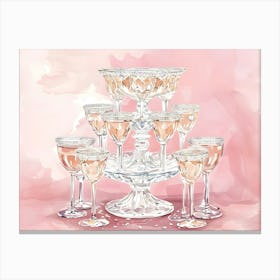 Swiss Crystal Champagne Flutes Canvas Print