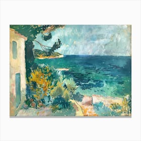 Harbor Heaven Painting Inspired By Paul Cezanne Canvas Print