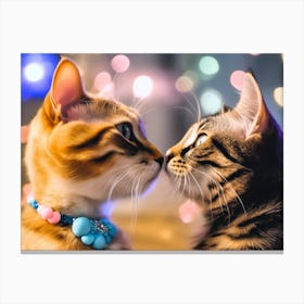 Two Cats Kissing Canvas Print