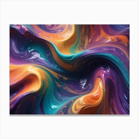 Abstract Swirling Pattern With Vibrant, Contrasting Colors 4 Canvas Print