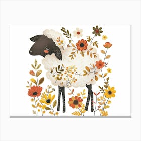 Little Floral Sheep 7 Canvas Print
