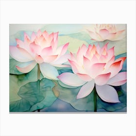 Radiant Lotus Flowers Canvas Print