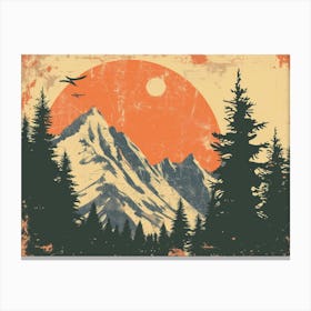 Retro Mountains 1 Canvas Print