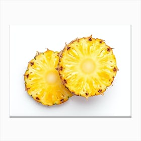 Pineapple Slices Isolated On White Background Canvas Print