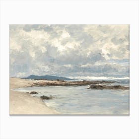 Vintage Painting View Of The Beach 1 Canvas Print