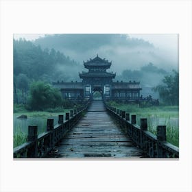 Bridge Over A Lake Canvas Print