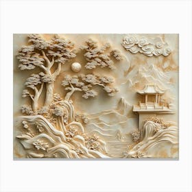 Beautiful 3d Chinese Landscape 3 Canvas Print