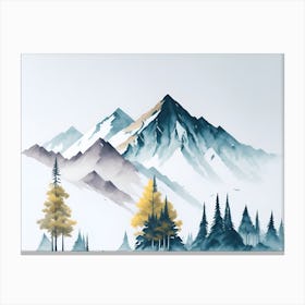 Mountain Background Minimal Landscape Art Very Plain Added Foreground Trees Watercolor Brush 12 20231027112659326 Two3 Tkmx Canvas Print