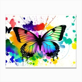 Butterfly With Splatters Canvas Print