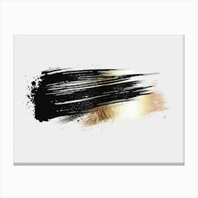 Black And Gold Brush Strokes 30 Canvas Print