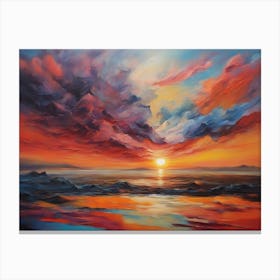 Sunset Over The Sea 1 Canvas Print