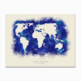 Yves Klein World Map Blue Planet Canvas Print