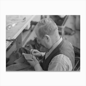 Closeup Of Tailor In Garment Factory, Jersey Homesteads, Hightstown, New Jersey By Russell Lee Canvas Print
