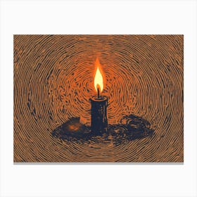 Candle In A Circle vector Canvas Print
